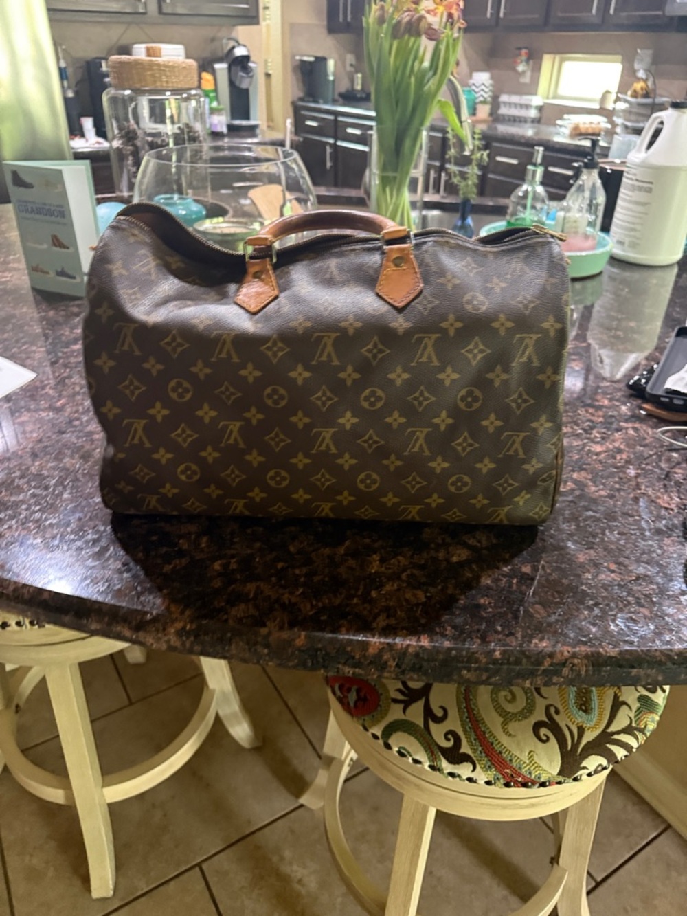 Louis Vuitton Monogram Canvas Handbag - Brown/Tan Leather
